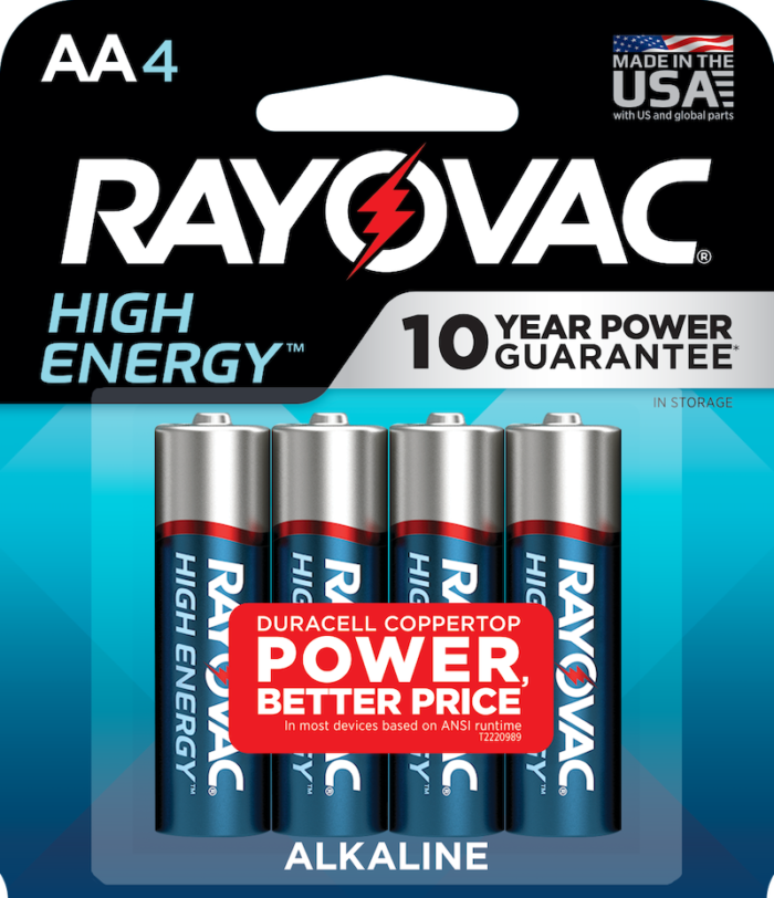 Rayovac High Energy AA batteries pack of 4