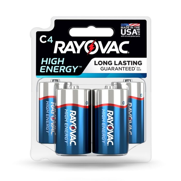 C High Energy Alkaline Batteries carded pack