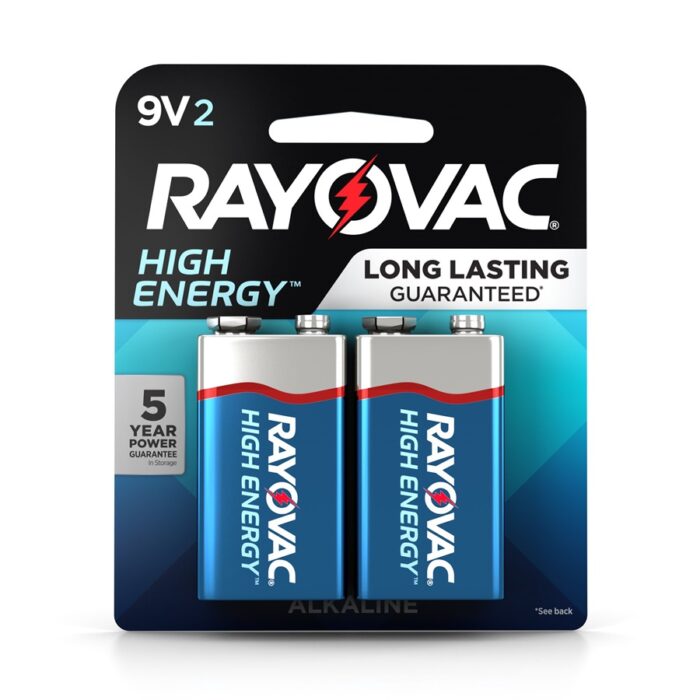 9V High Energy Alkaline Batteries carded pack