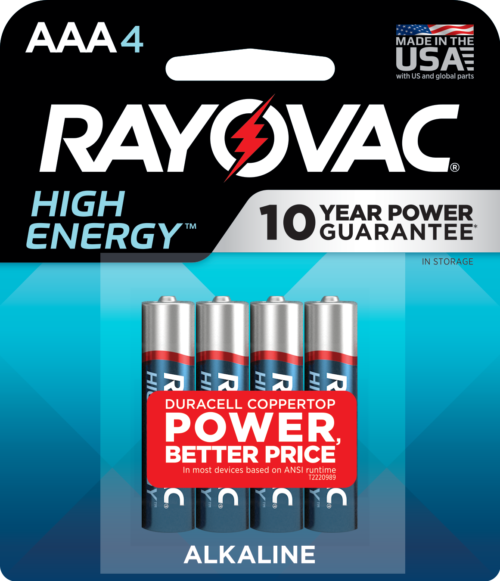 Rayovac High Energy AAA batteries pack of 4